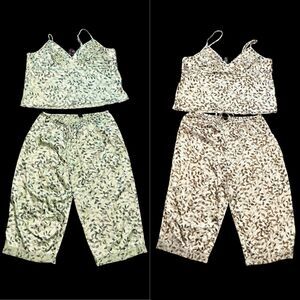 Lot Of 2 Secret Treasures Satin Cami & Crop Sleep Pants Pajama Set 2X